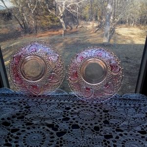 2 pretty rose colored bowls